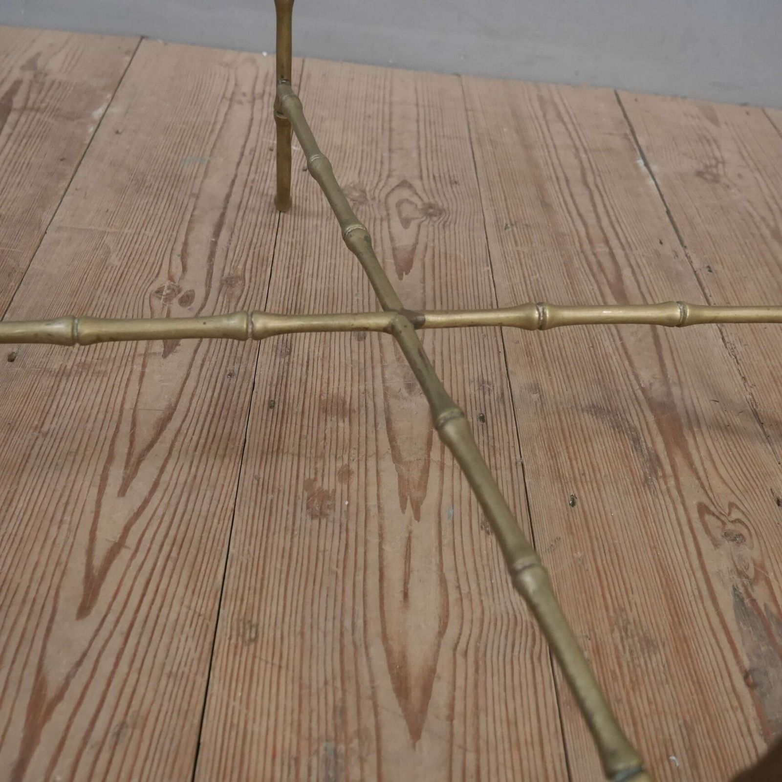 Maison Bagues Faux Bamboo Brass Side Table photo 494.99