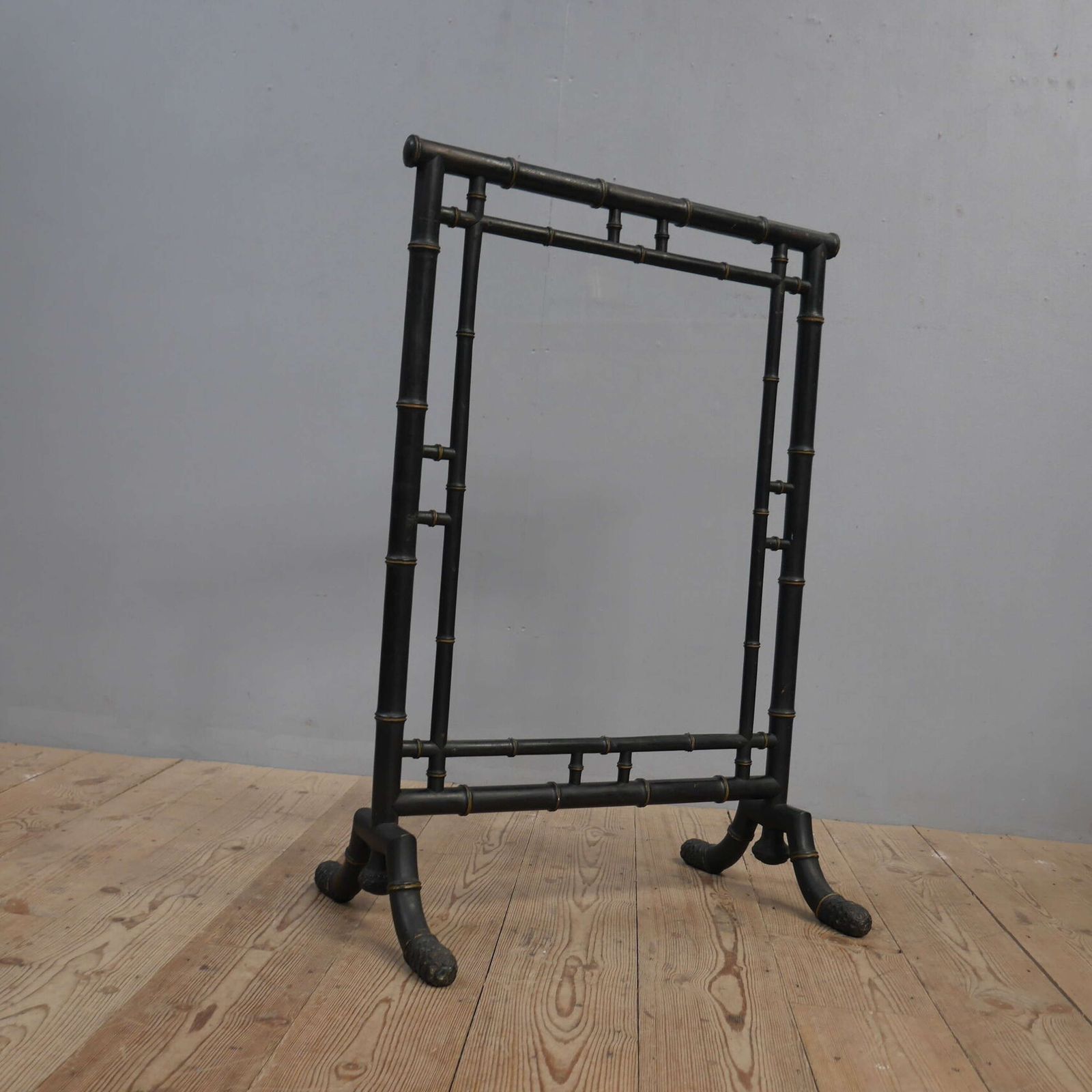 454.99 Aesthetic Movement Faux Bamboo Fire Screen photo