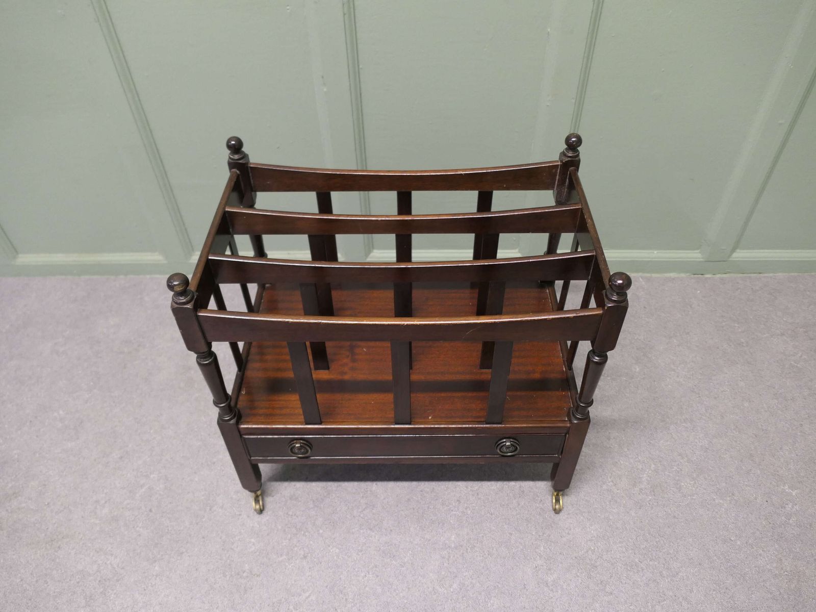 English Walnut Canterbury Magazine Stand This Is A Pretty Little Piece.