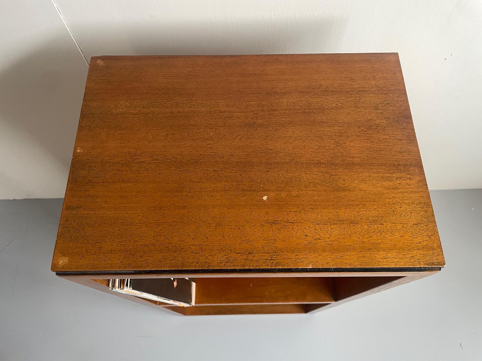 Vintage 2 Compartment Wooden Cube Bookcase Or Lp Vinyl Storage. photo for sale