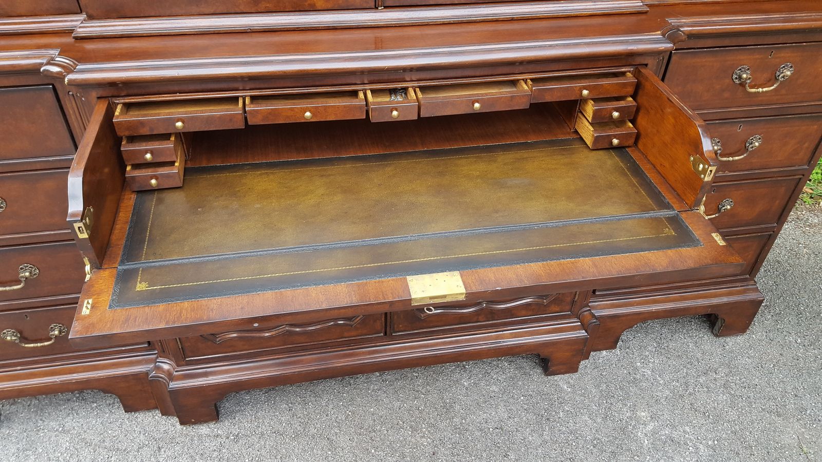 Brights Of Nettlebed Burr Walnut Secretaire Breakfront Library Bookcase photo furniture
