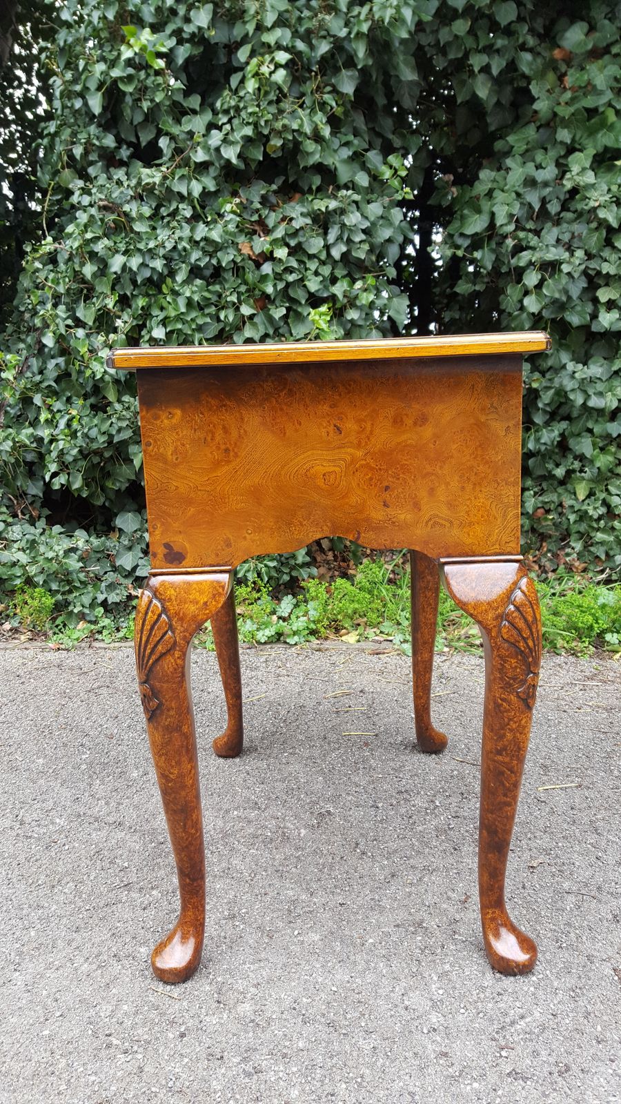 Antique Style Burr Walnut 3 Drawer Hall Table photo furniture