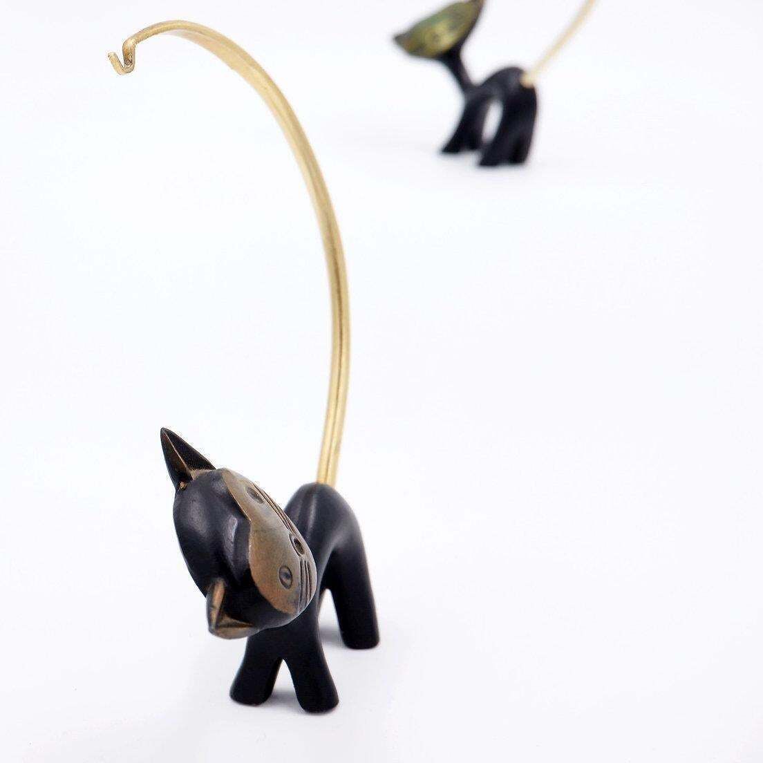 Pair Of Walter Bosse (Attr.) Cats Figurines For Hertha Baller Austria   1950s photo buy