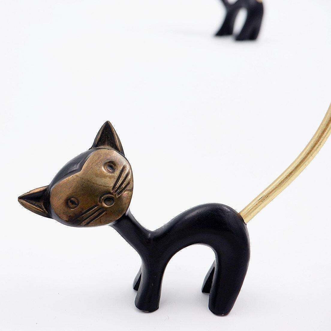photo for sale Pair Of Walter Bosse (Attr.) Cats Figurines For Hertha Baller Austria   1950s