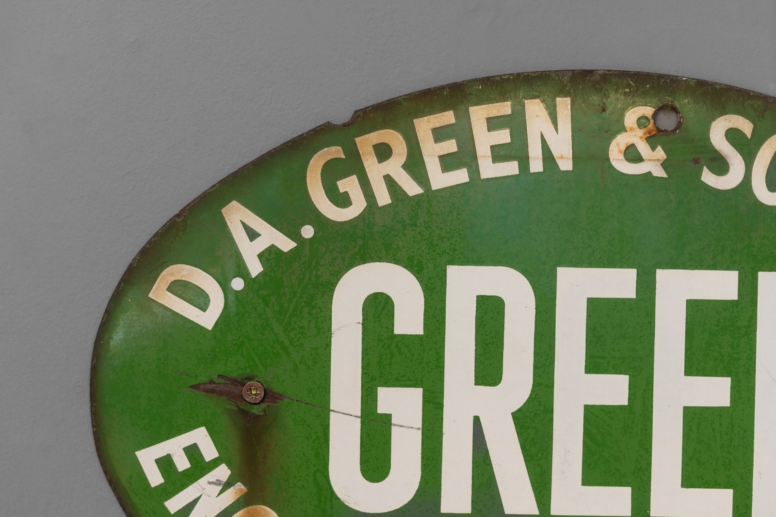 D.A Green Sign, 1900s, Enamel, Antique photo furniture