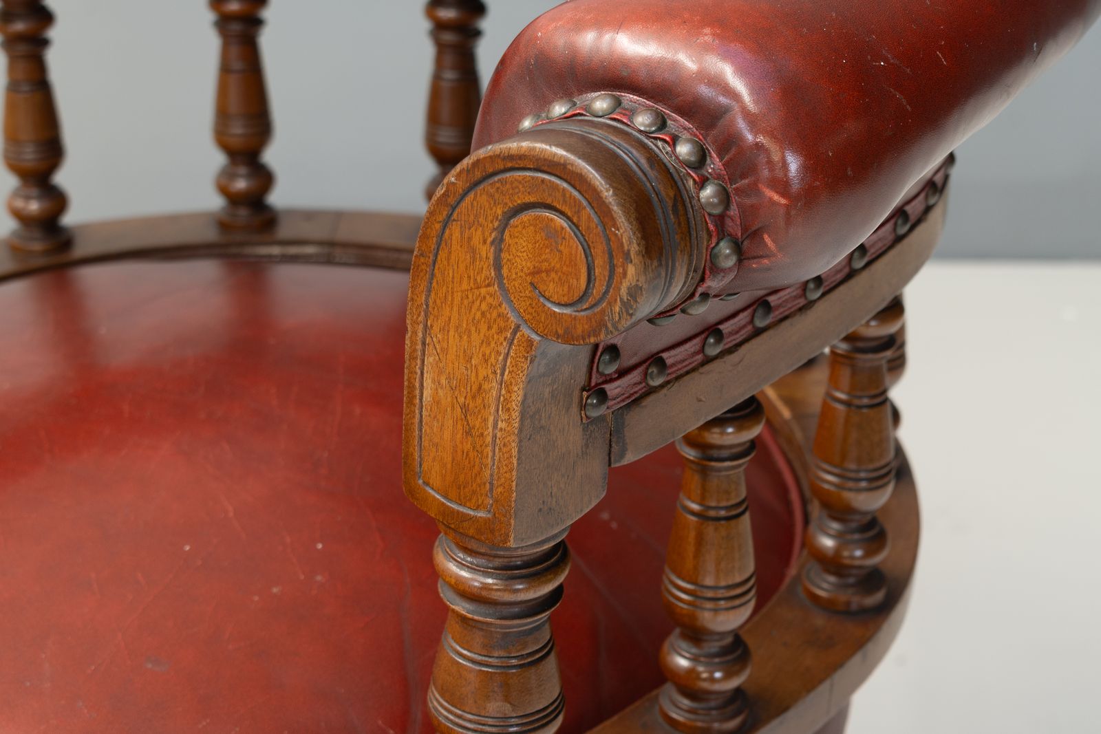 Leather Desk Chair, 1800s, Walnut photo for sale