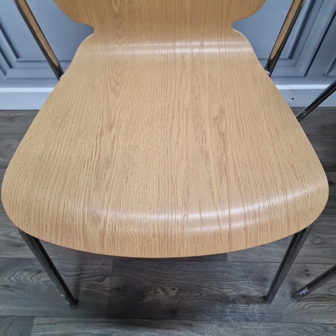 Retro Pair X2 Ikea Dietmar Chrome Mid Century Style Arm Office Desk Chairs Seat photo buy