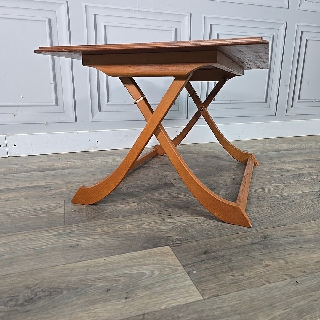 Retro Vintage Myer Table Mid Century Modern Folding Wooden Coffee Side Danish photo Furniture