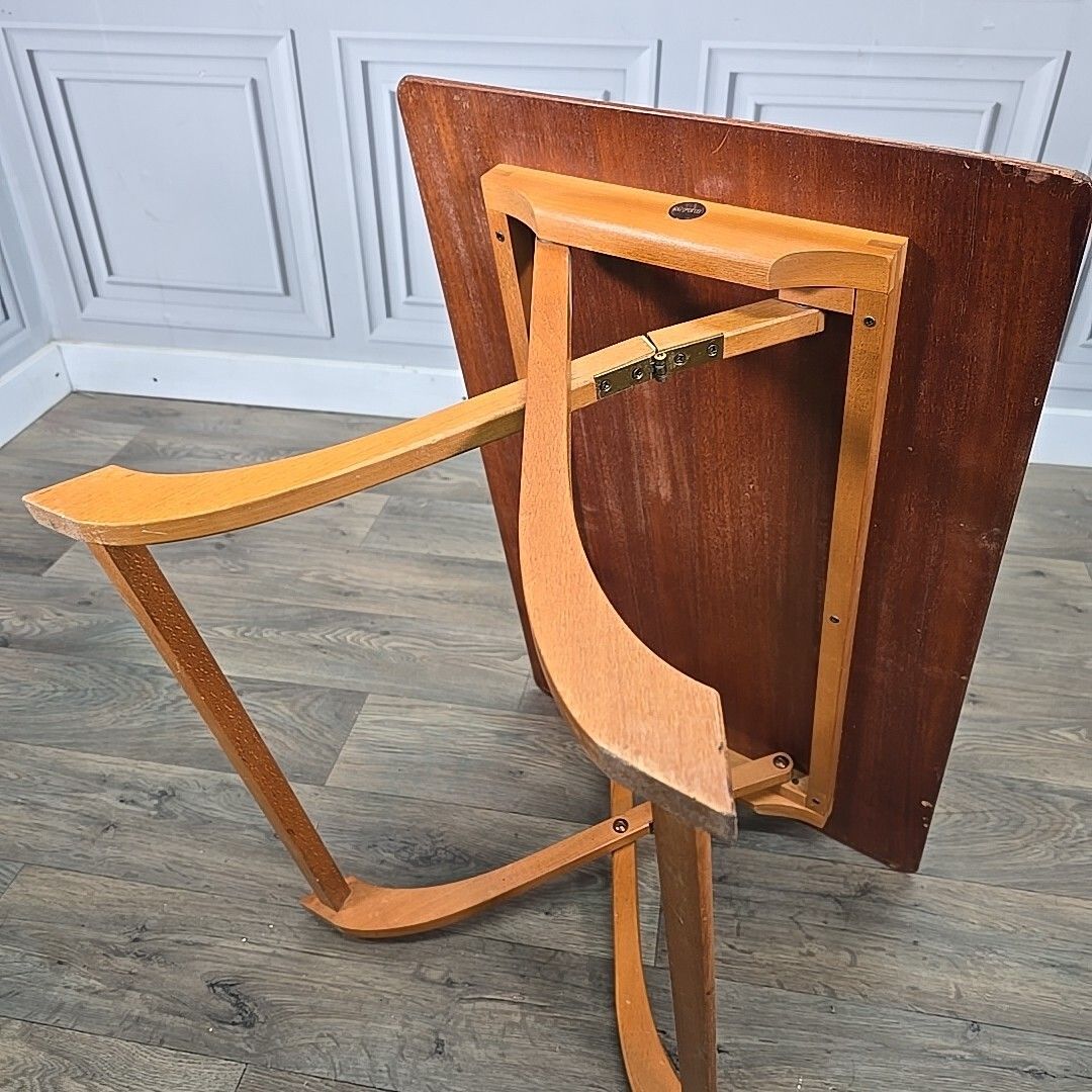 photo buy Retro Vintage Myer Table Mid Century Modern Folding Wooden Coffee Side Danish