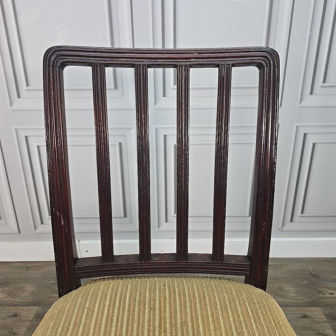 Antique Edwardian Mahogany Chair Reeded Slat Back Bedroom Desk Office Hall Wood photo 70.0