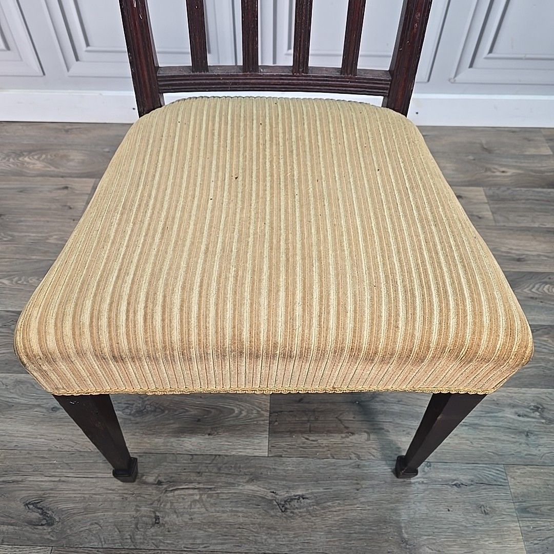 Antique Edwardian Mahogany Chair Reeded Slat Back Bedroom Desk Office Hall Wood photo vinterior