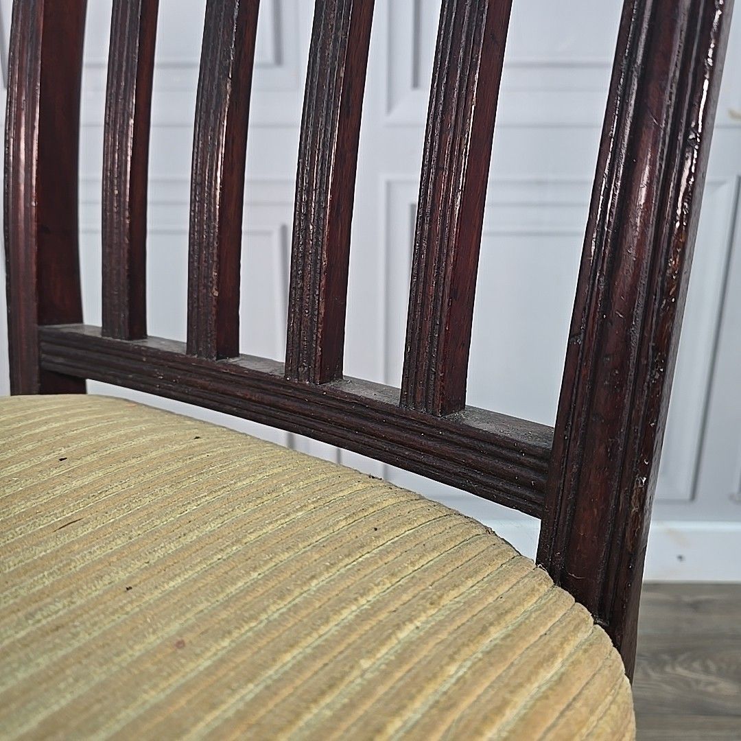 70.0 Antique Edwardian Mahogany Chair Reeded Slat Back Bedroom Desk Office Hall Wood photo