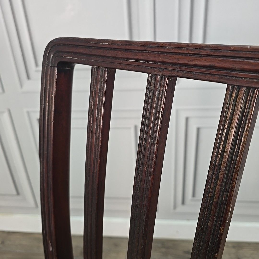 photo buy Antique Edwardian Mahogany Chair Reeded Slat Back Bedroom Desk Office Hall Wood