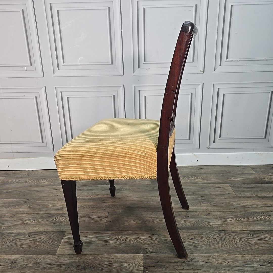 photo vintage Antique Edwardian Mahogany Chair Reeded Slat Back Bedroom Desk Office Hall Wood