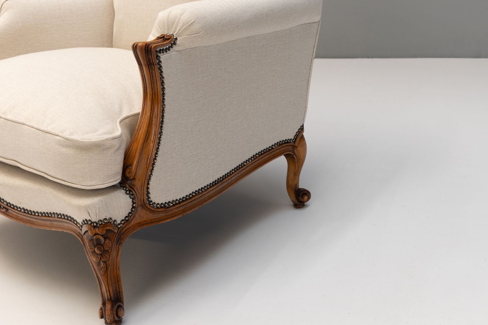 Pair Of French Upholstered Armchairs photo vintage