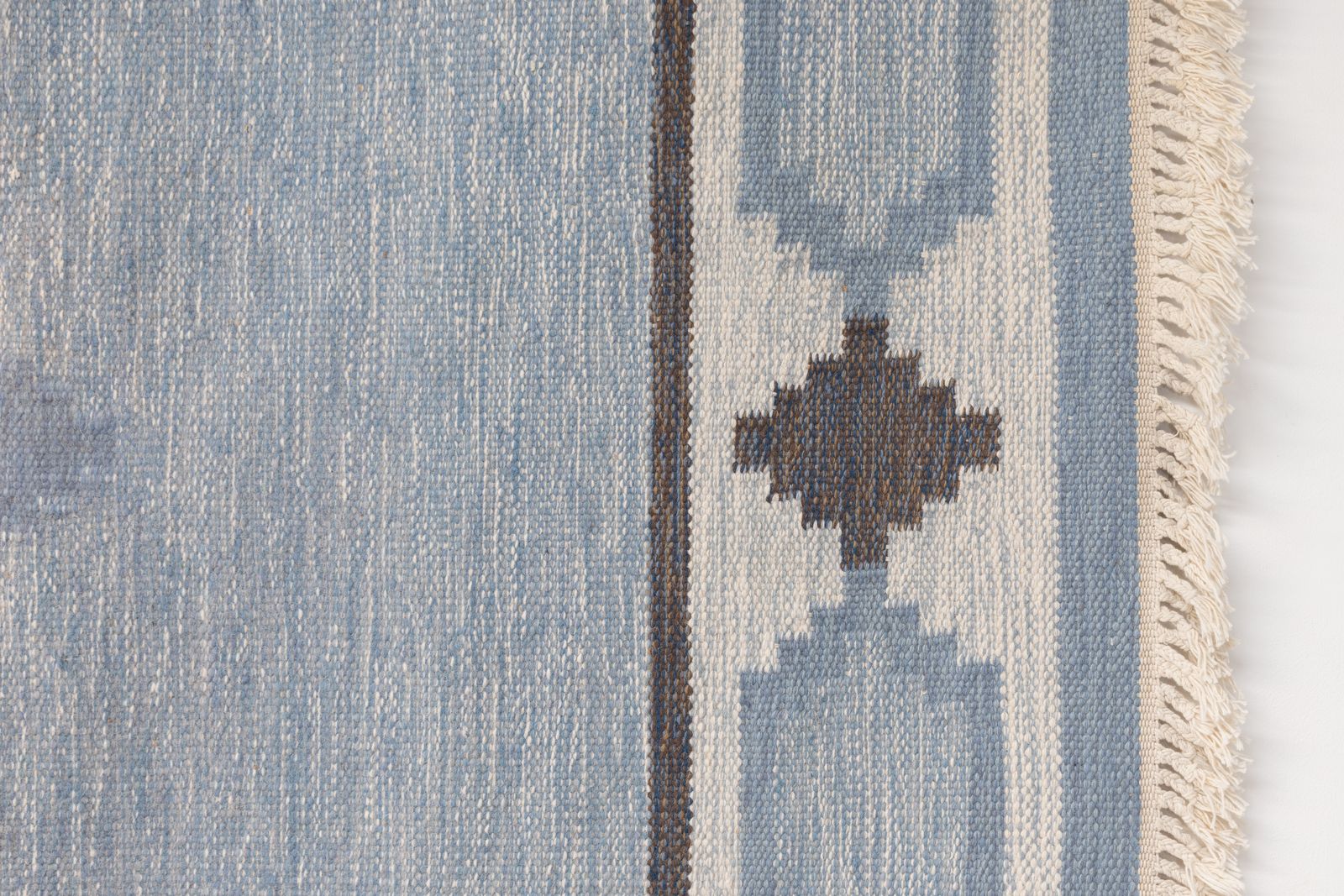 Mid Century Swedish Kilim In Blues And Browns photo buy