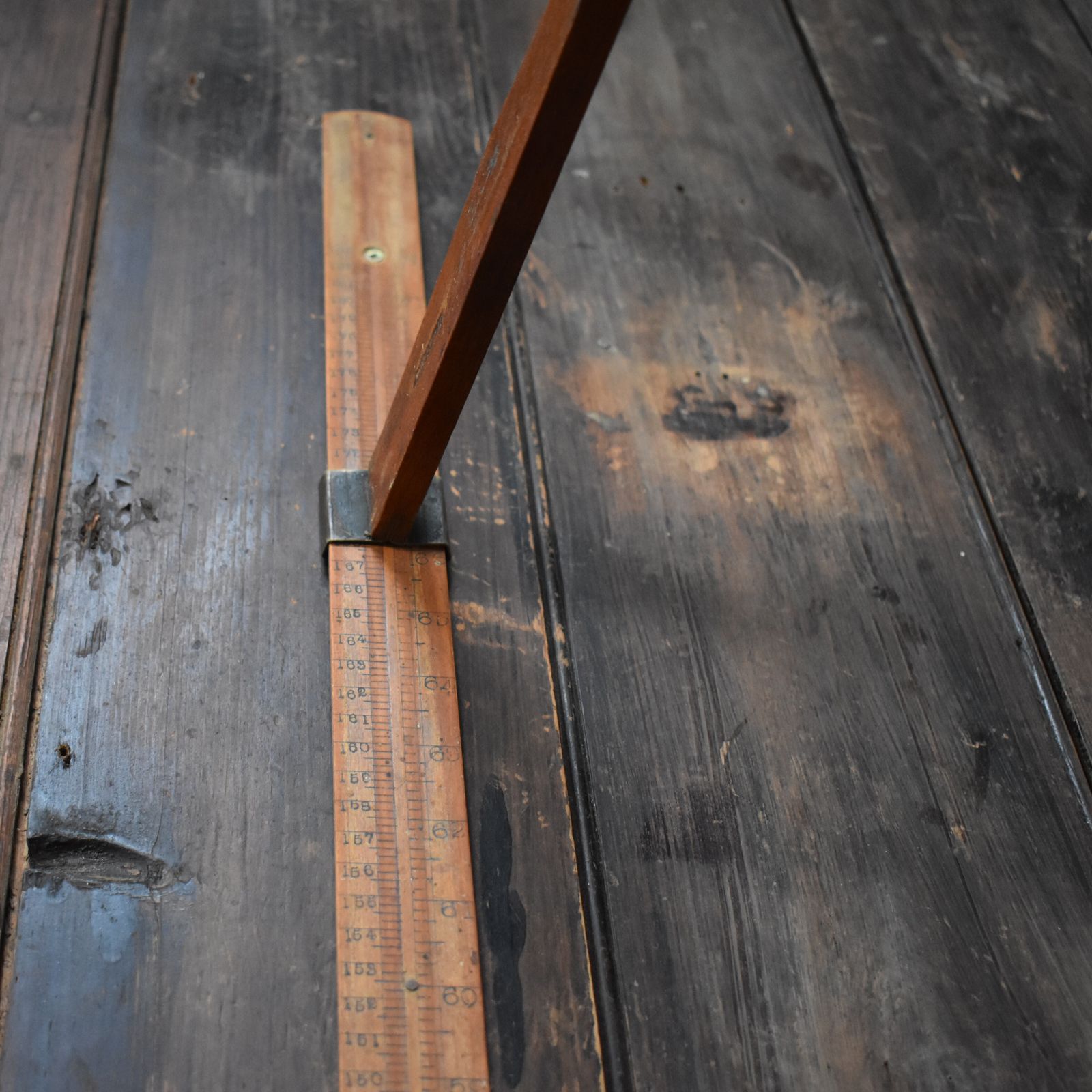 Antique 1900s Boxwood And Brass 6 Foot Doctors Nurse Measuring Height Stick photo furniture