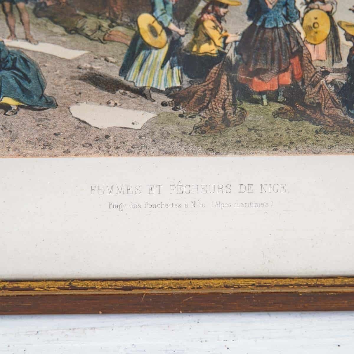 Antique Print Of Women In Nice photo for sale