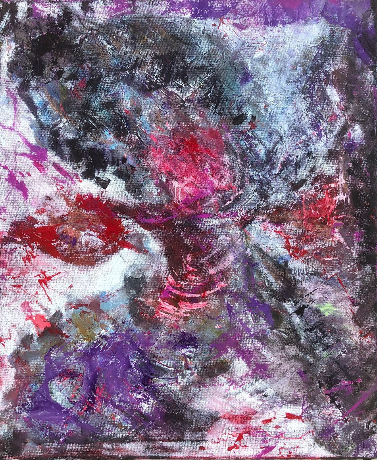 Nerea Chaos Black Angel Abstract Expressionist Oil Painting Figurative Gestural Contemporary 2023