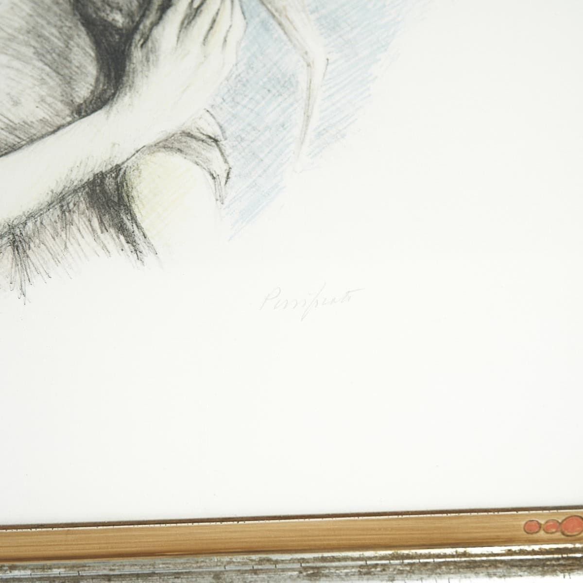 80/200 Lithograph, Young Woman Surrounded By Birds By Domenico Purificato photo for sale