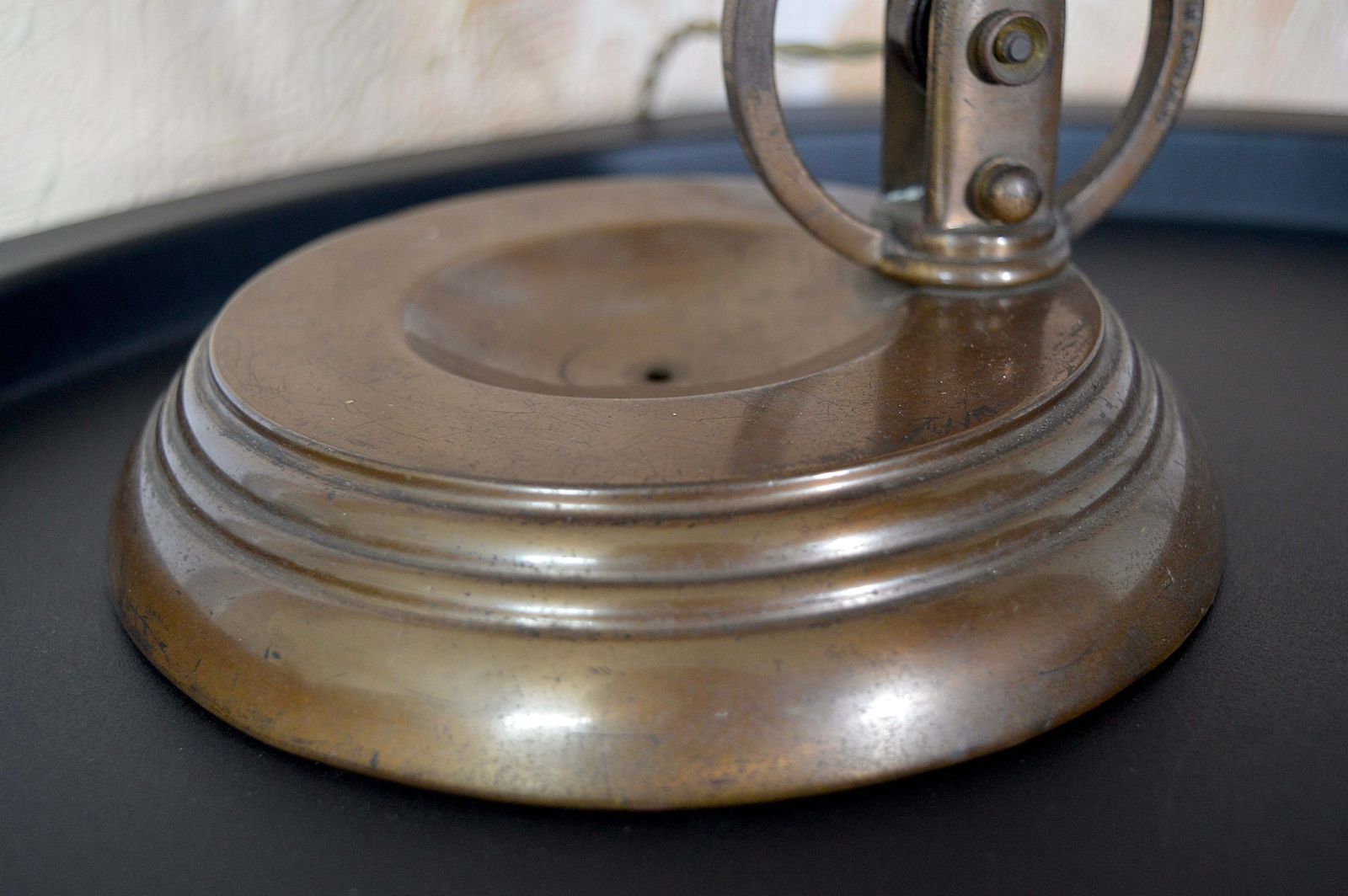 260.0 1920s Gec Copper Bankers Lamp photo