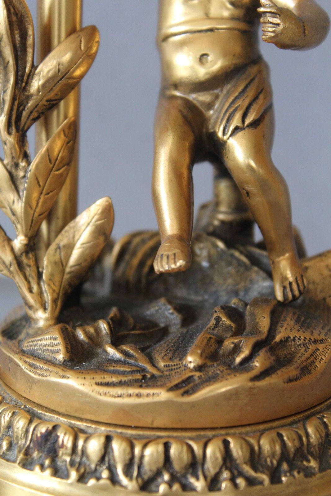 Vintage Heavy Cast Brass French Lamp, In The Louis XVI Style, Putti Cherub, Gilt Bronze, Table Lamp, Works, Sculpture Figurine photo 70.0