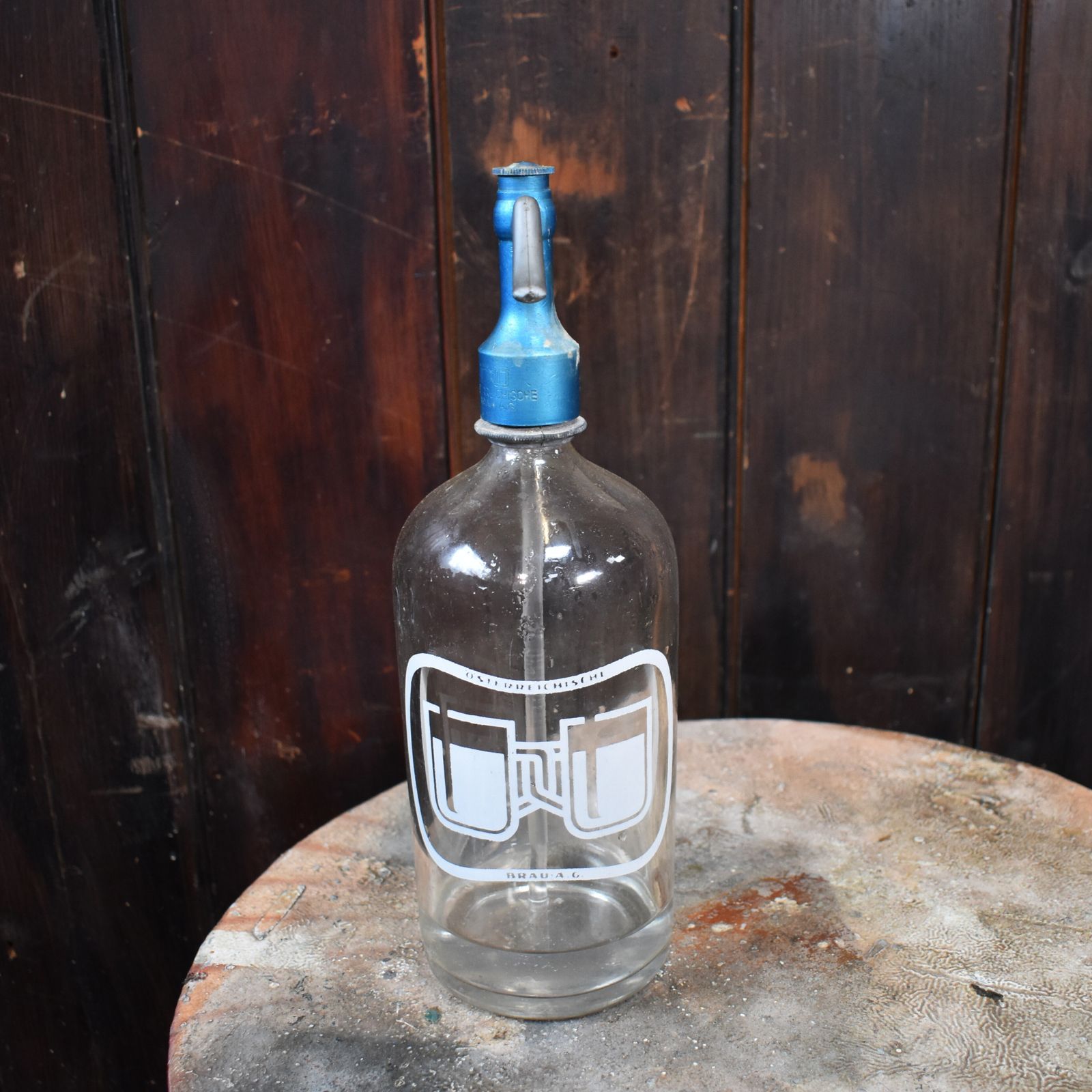 photo for sale Antique 1927  1971 Ledermaier Brixlegg Six Soda Syphon Original Crate Austrian