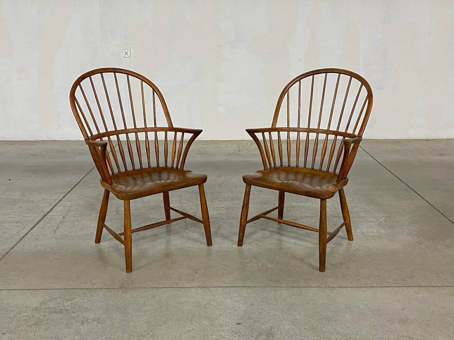 Model Ch 18a Windsor Dining Chairs By Frits Henningsen For Carl Hansen & Son, 1940s, Set Of 2