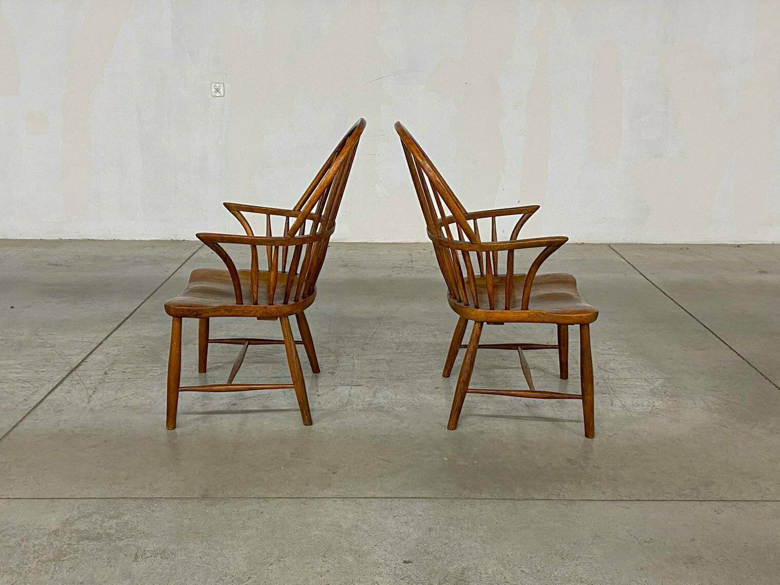 Model Ch 18a Windsor Dining Chairs By Frits Henningsen For Carl Hansen & Son, 1940s, Set Of 2 photo vinterior