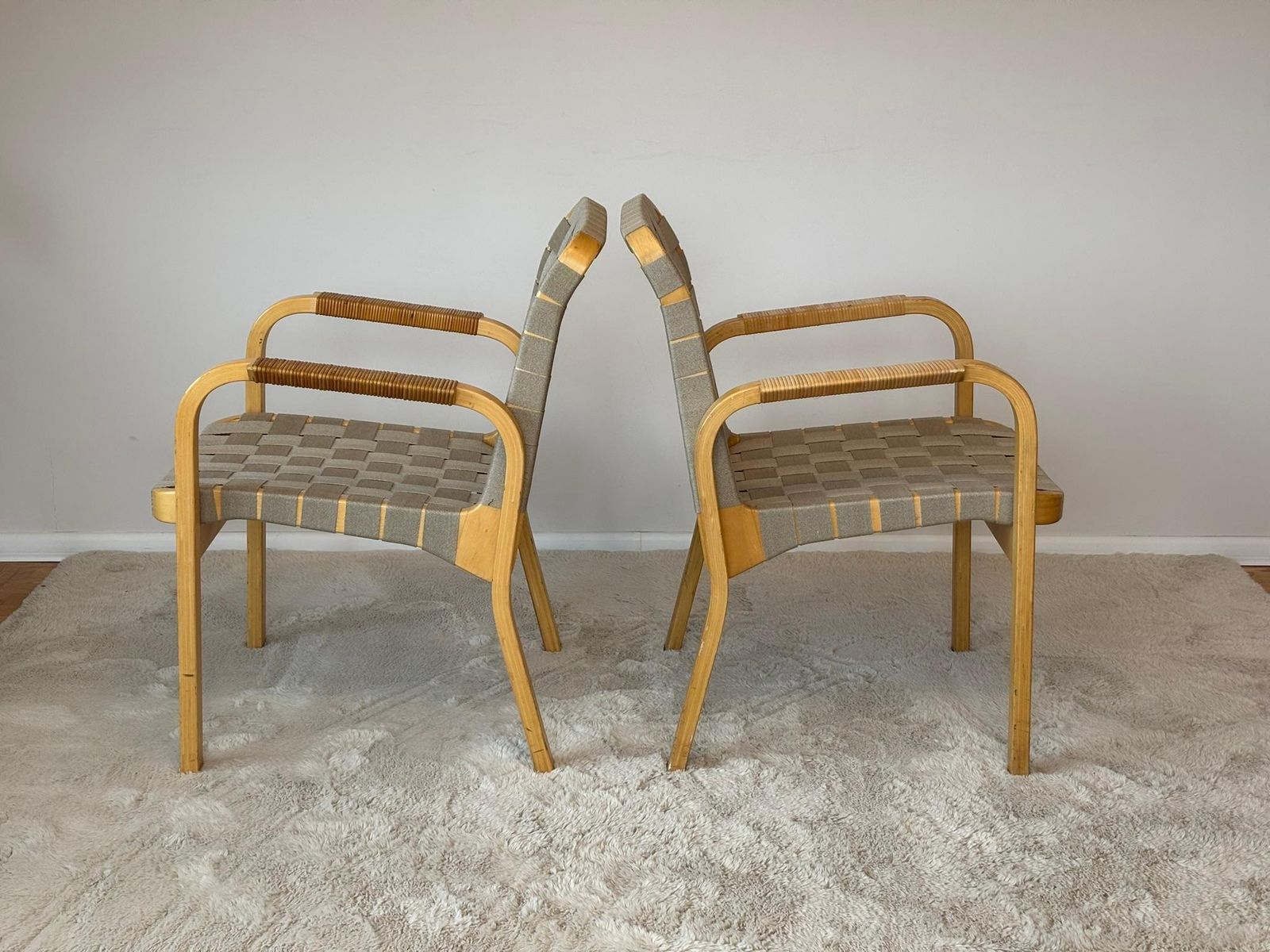 Model 45 Lounge Chairs By Alvar Aalto For Artek, 1970s Set Of 2 photo vintage