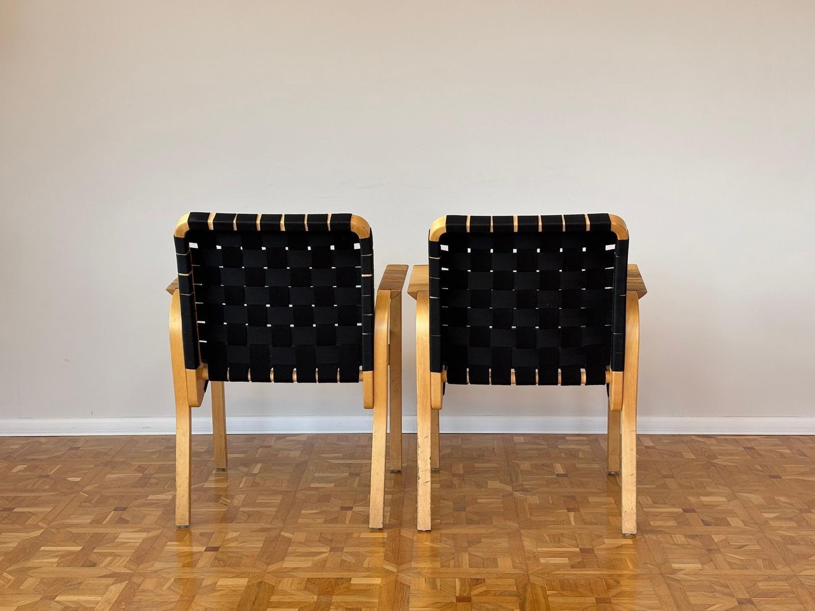 Model 45 Lounge Chairs By Alvar Aalto For Artek, 1970s Set Of 2 photo vintage