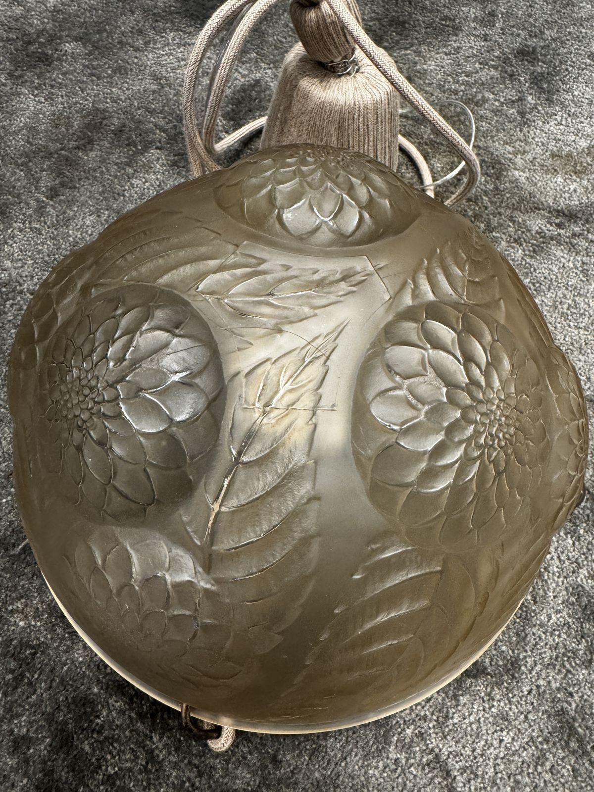 A R.Lalique Dahlias  Glass Chandelier photo for sale