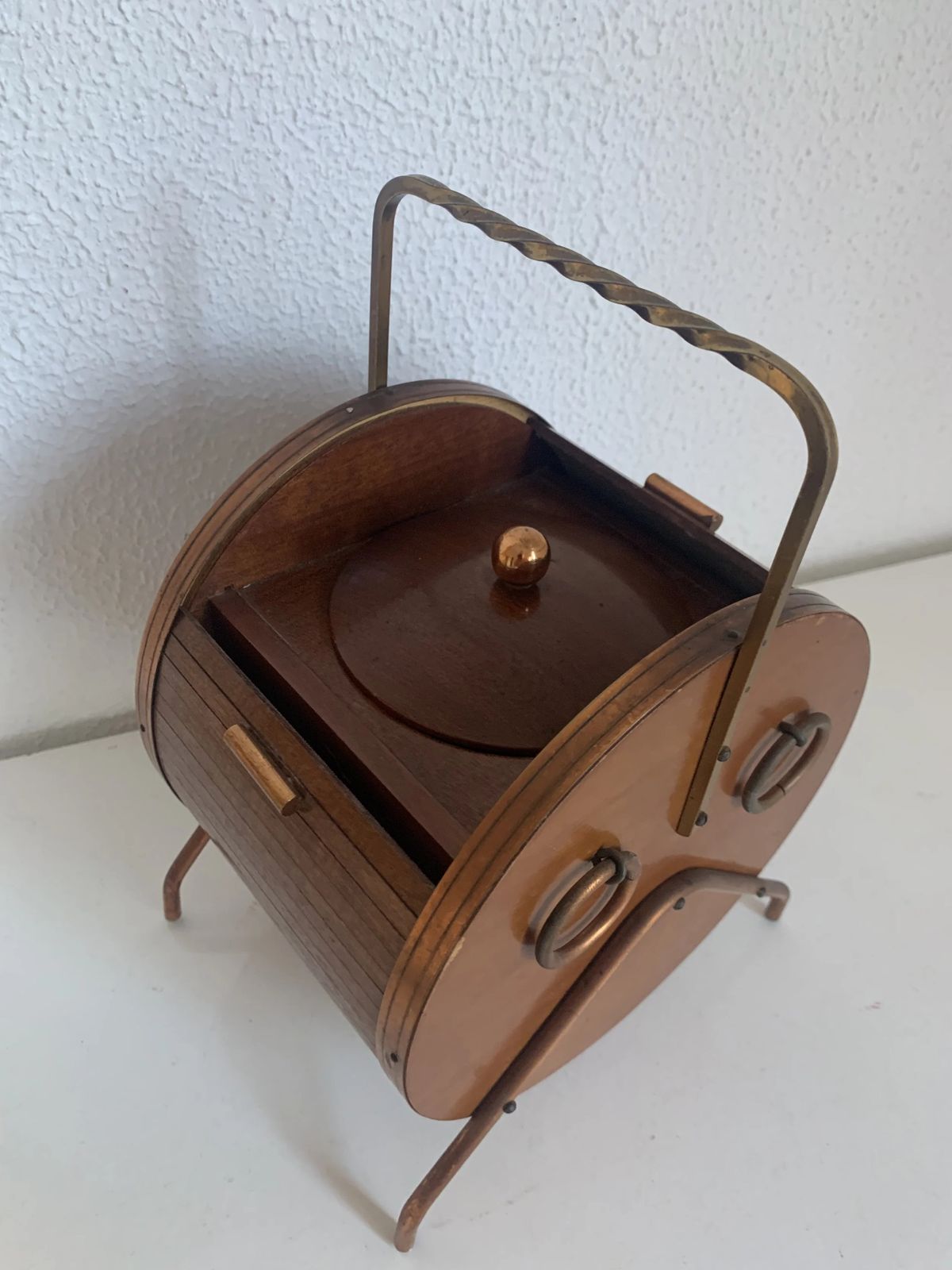 Vintage 1960s Tobacco Jar, Snuffbox, Barrel Shaped Pipe/Wine Pot   25 X 14 Cm photo for sale