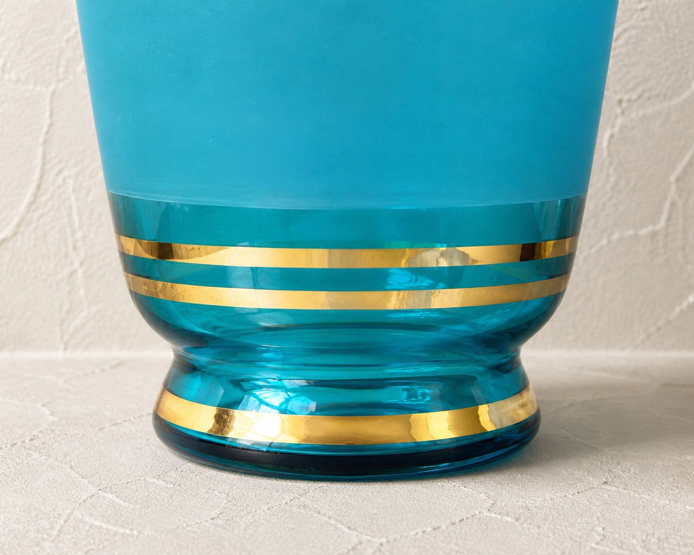 Art Deco Blue Glass Vase With Gilt Decoration, C.1930s photo buy