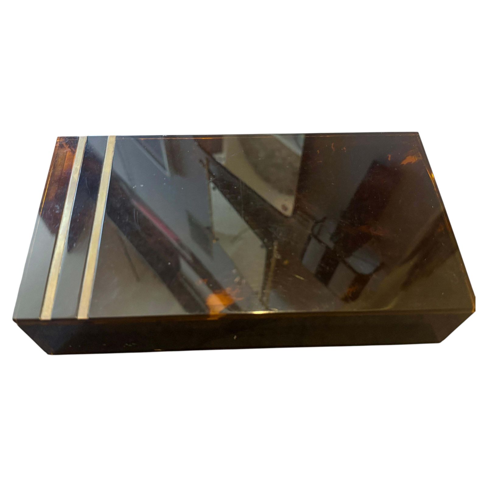 1970s Mid Century Modern Faux Tortoiseshell Lucite Luxury Box Dior Home Style photo Home Decor