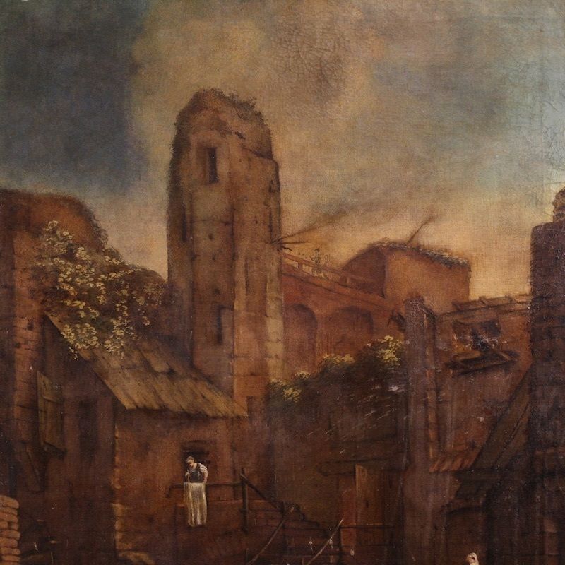 Peinture de paysage espagnole d'époque, XVIIIe siècle photo Art