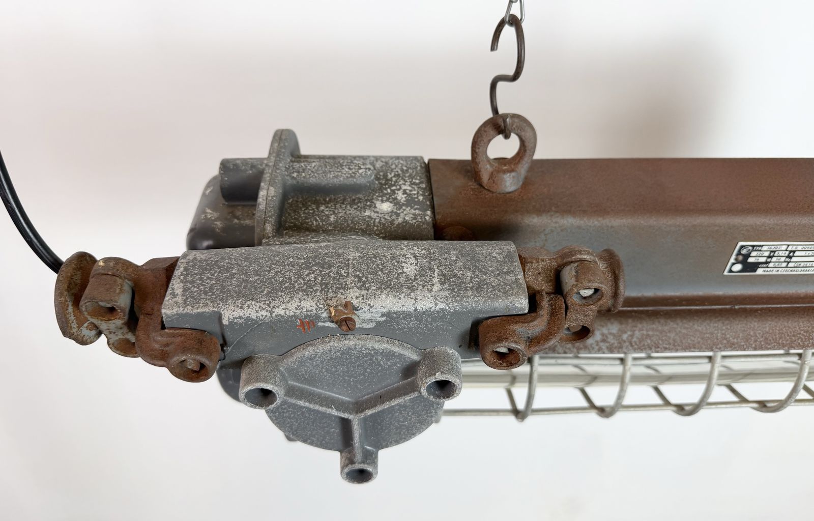 Grey Industrial Hanging Tube Light From Elektrosvit, 1970s photo vinterior