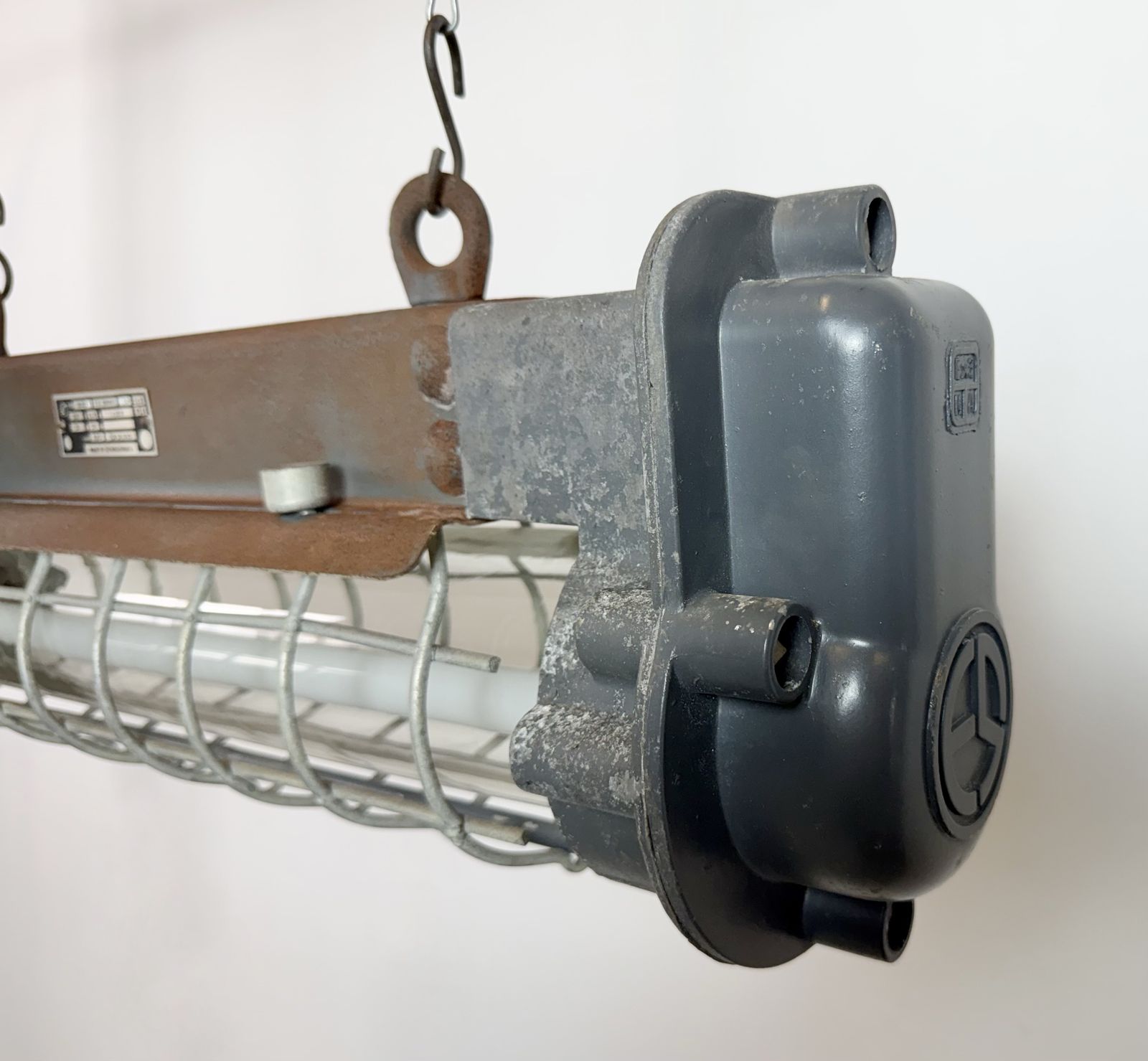 Grey Industrial Hanging Tube Light From Elektrosvit, 1970s photo buy