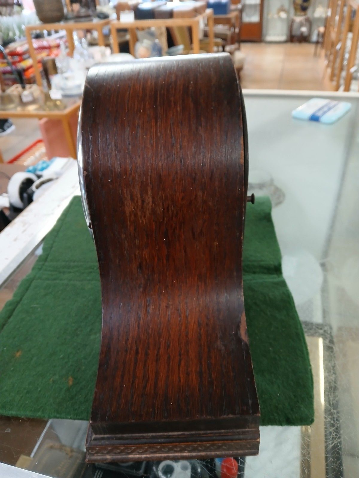 Vintage Oak Cased Napoleon Hat Mantel Clock Working Order photo for sale