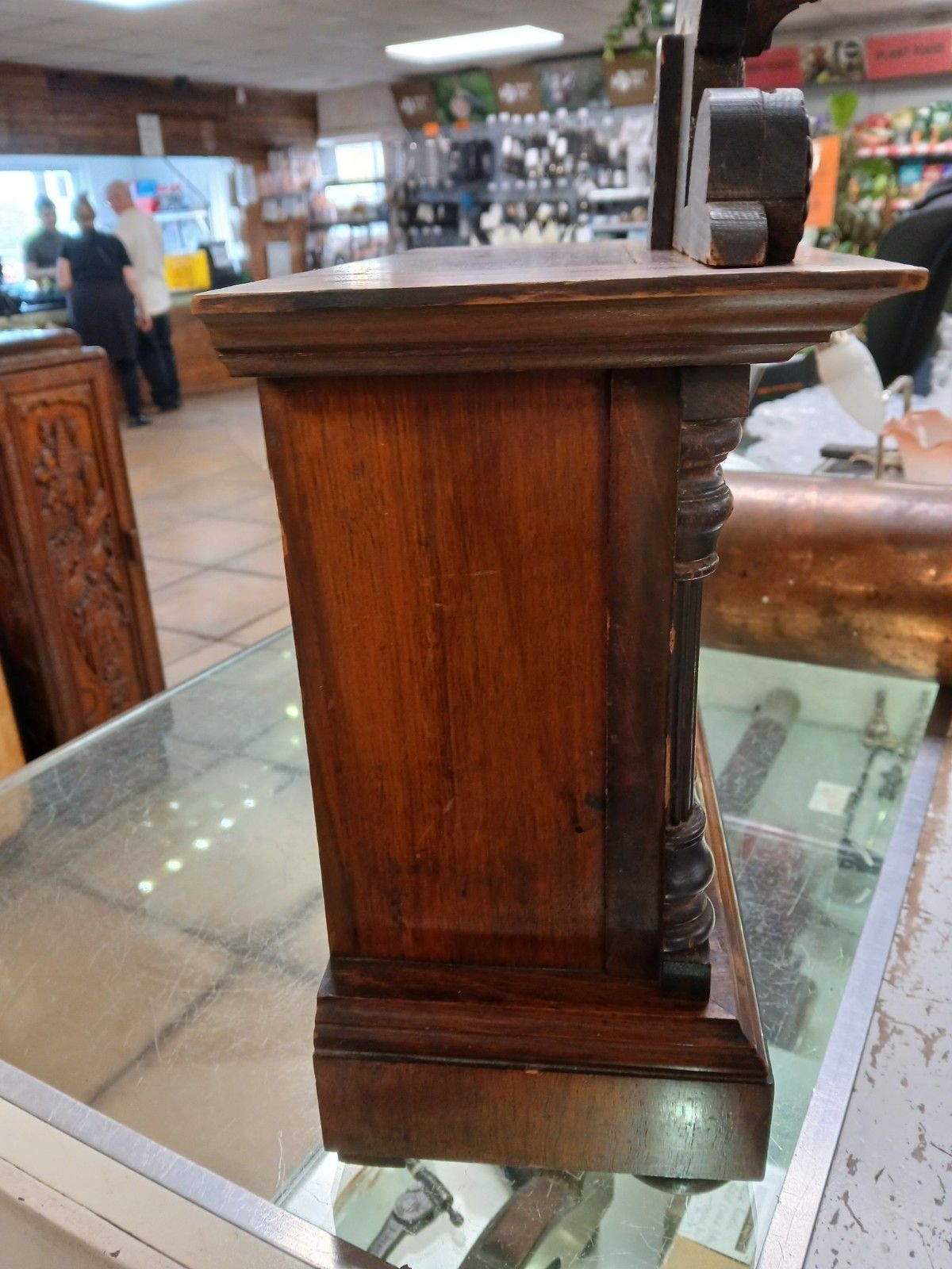 Late 19th Century 8 Day Hand Carved Mantel Clock By Junghans W/O photo Home Decor
