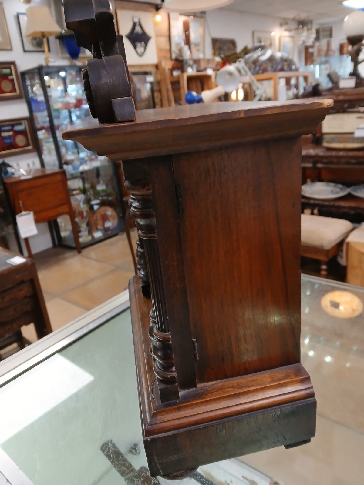 Late 19th Century 8 Day Hand Carved Mantel Clock By Junghans W/O photo 125.0