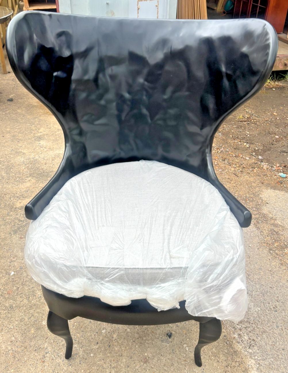Made Goods Alfred Hammered Black Iron Lounge Chair Ex Display