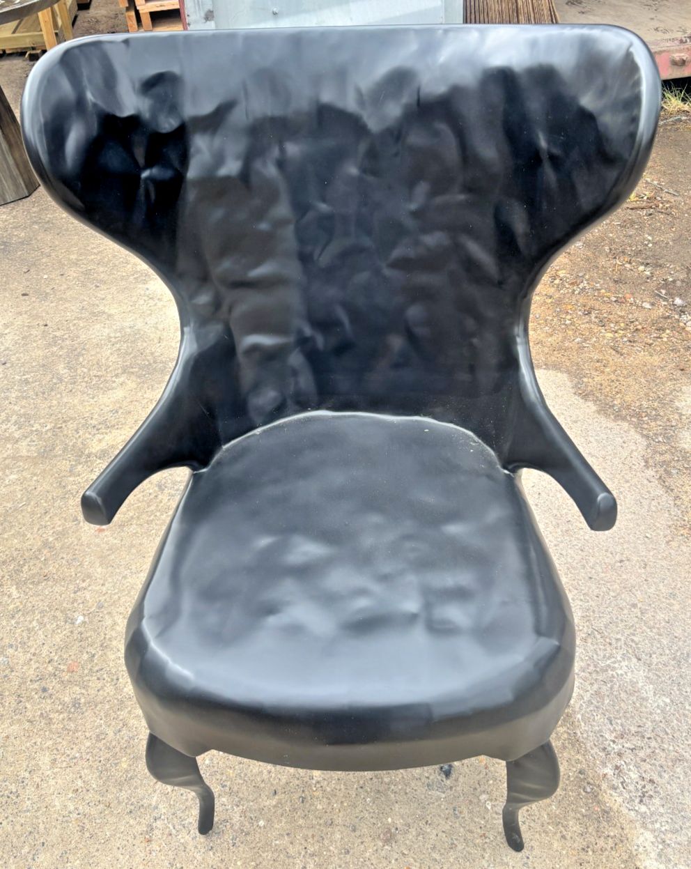 Made Goods Alfred Hammered Black Iron Lounge Chair Ex Display photo Furniture
