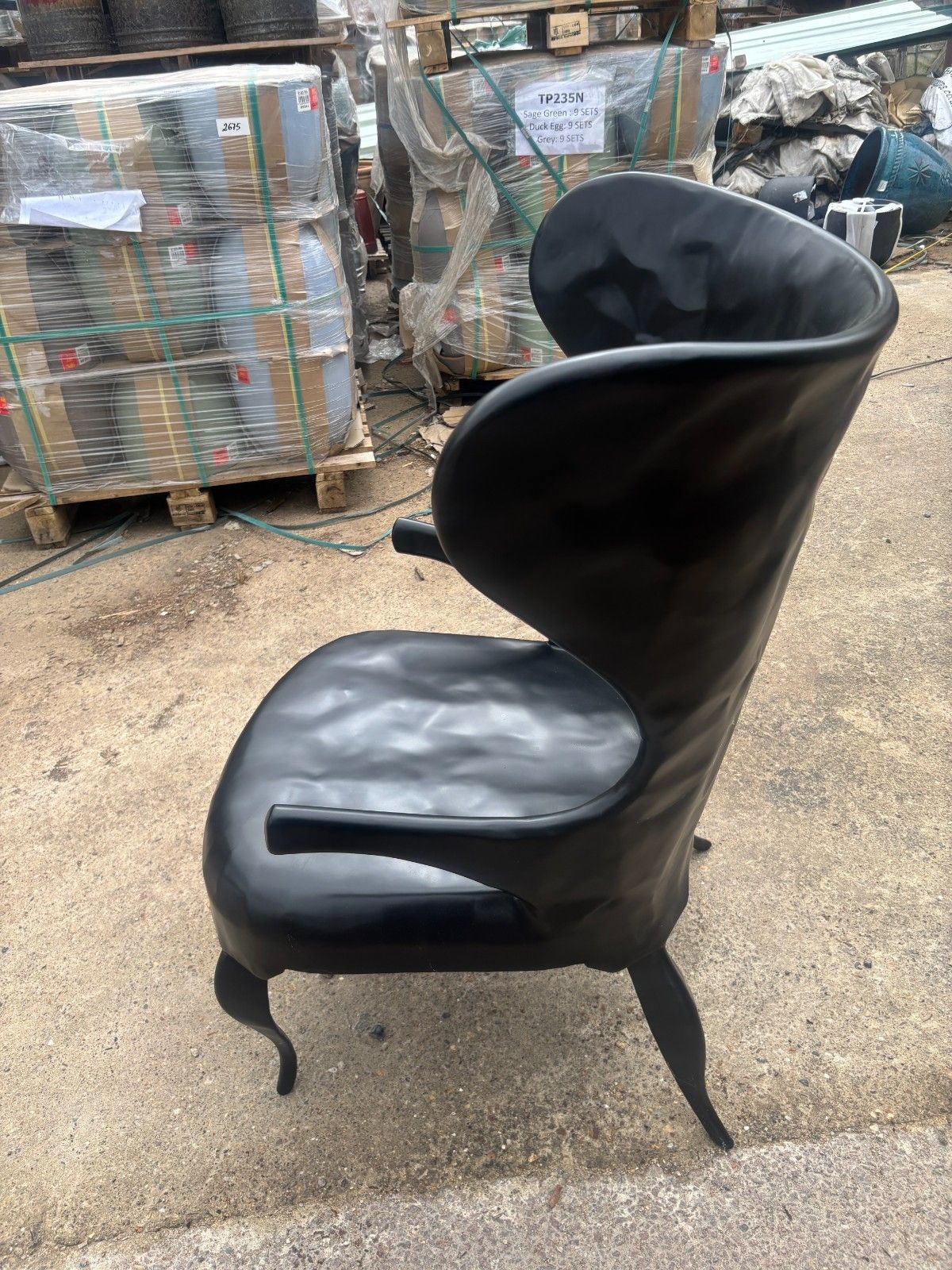 Made Goods Alfred Hammered Black Iron Lounge Chair Ex Display photo vinterior