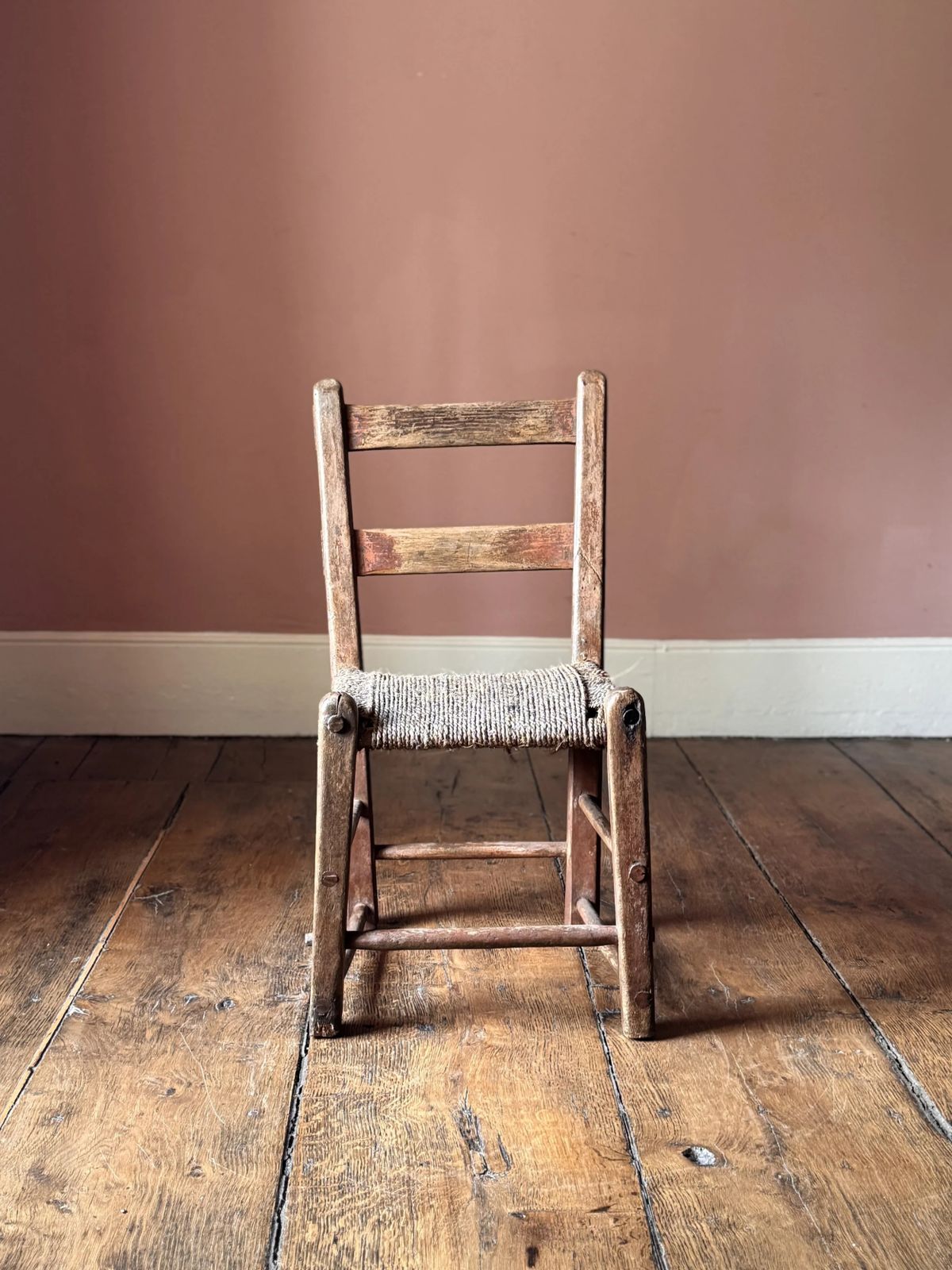 19th Century Irish Sugan Chair With Historic Paint