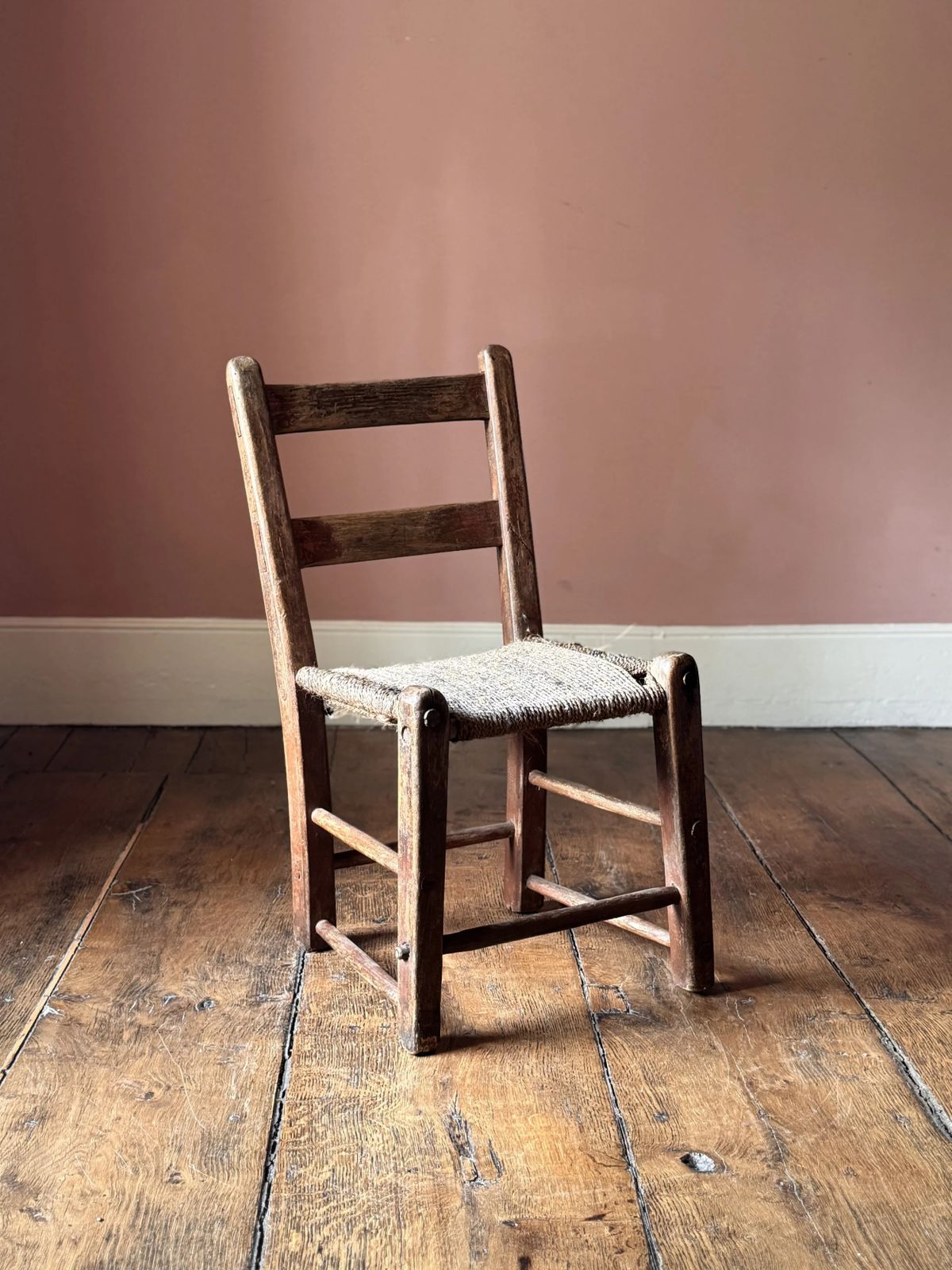 19th Century Irish Sugan Chair With Historic Paint photo vintage