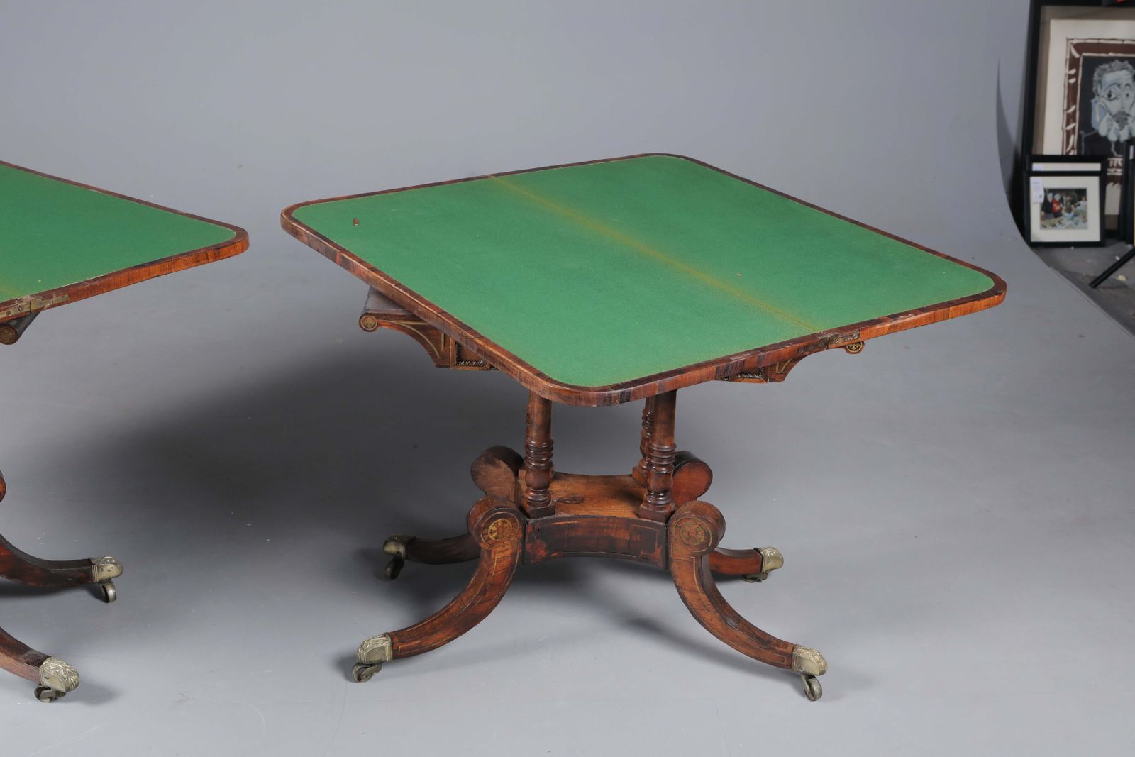 Furniture Pair Of George IV Rosewood Card Tables photo