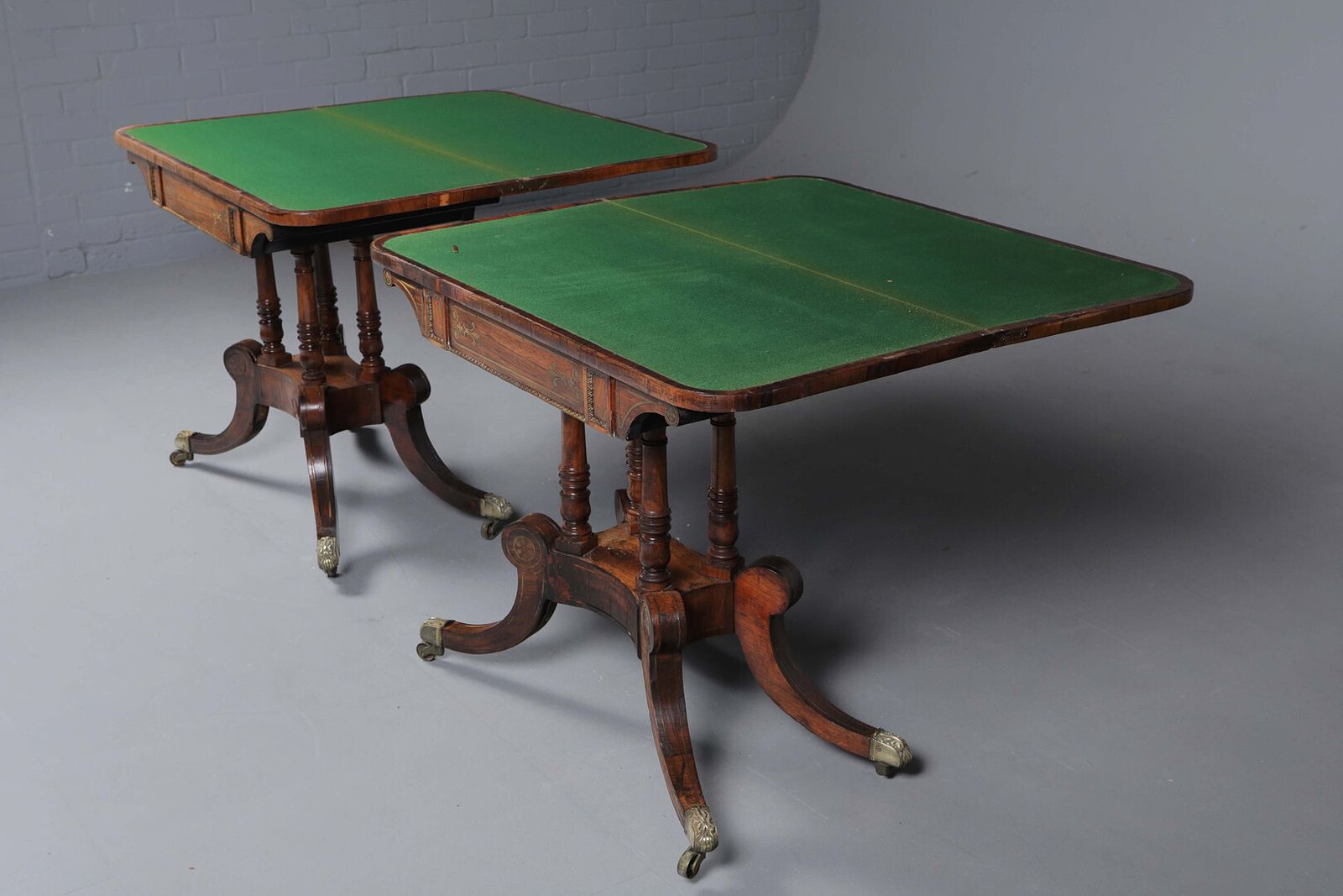 3400.0 Pair Of George IV Rosewood Card Tables photo