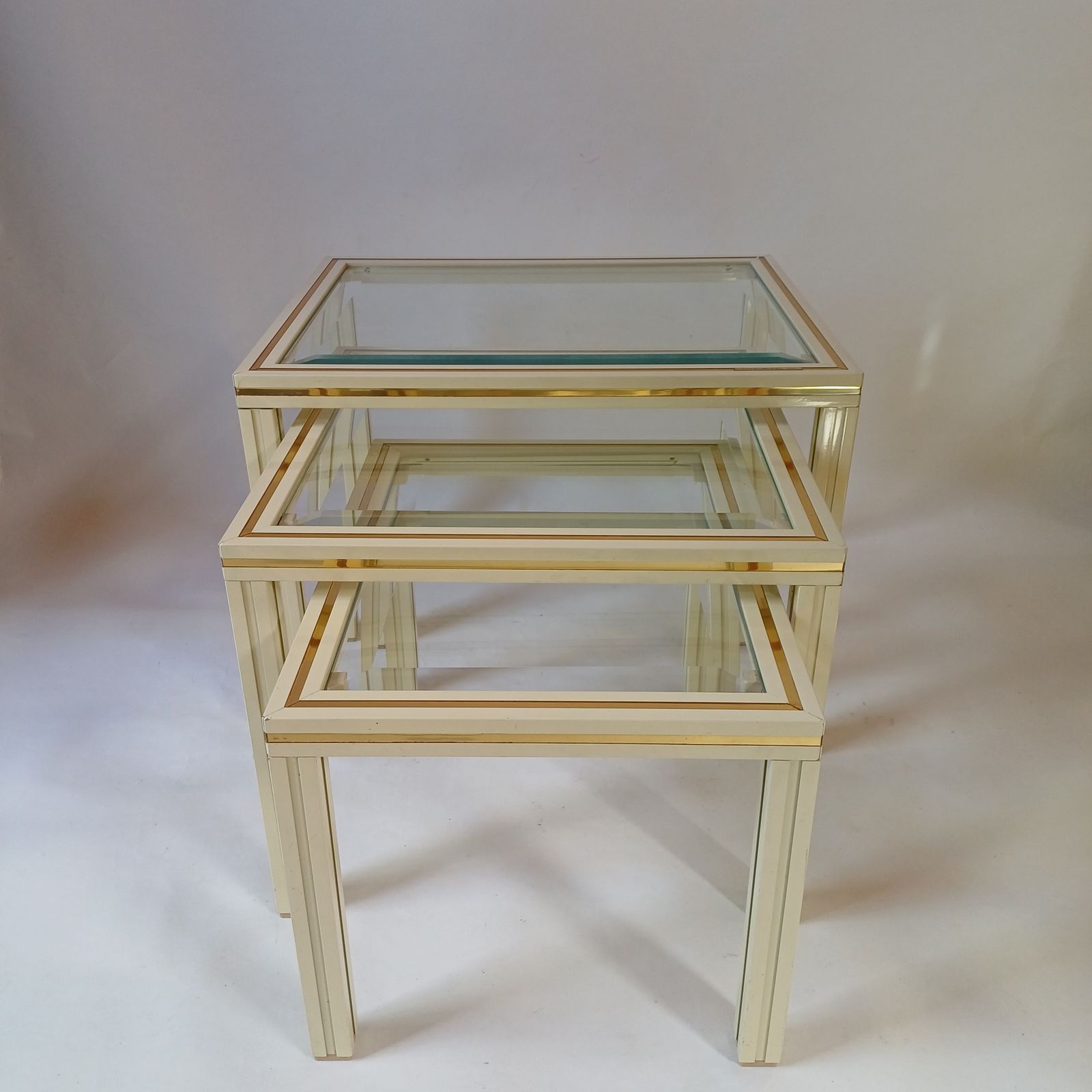 Pierre Vandel, Paris, Nest Of Tables, Hollywood Regency Style, 1970s/80s photo for sale