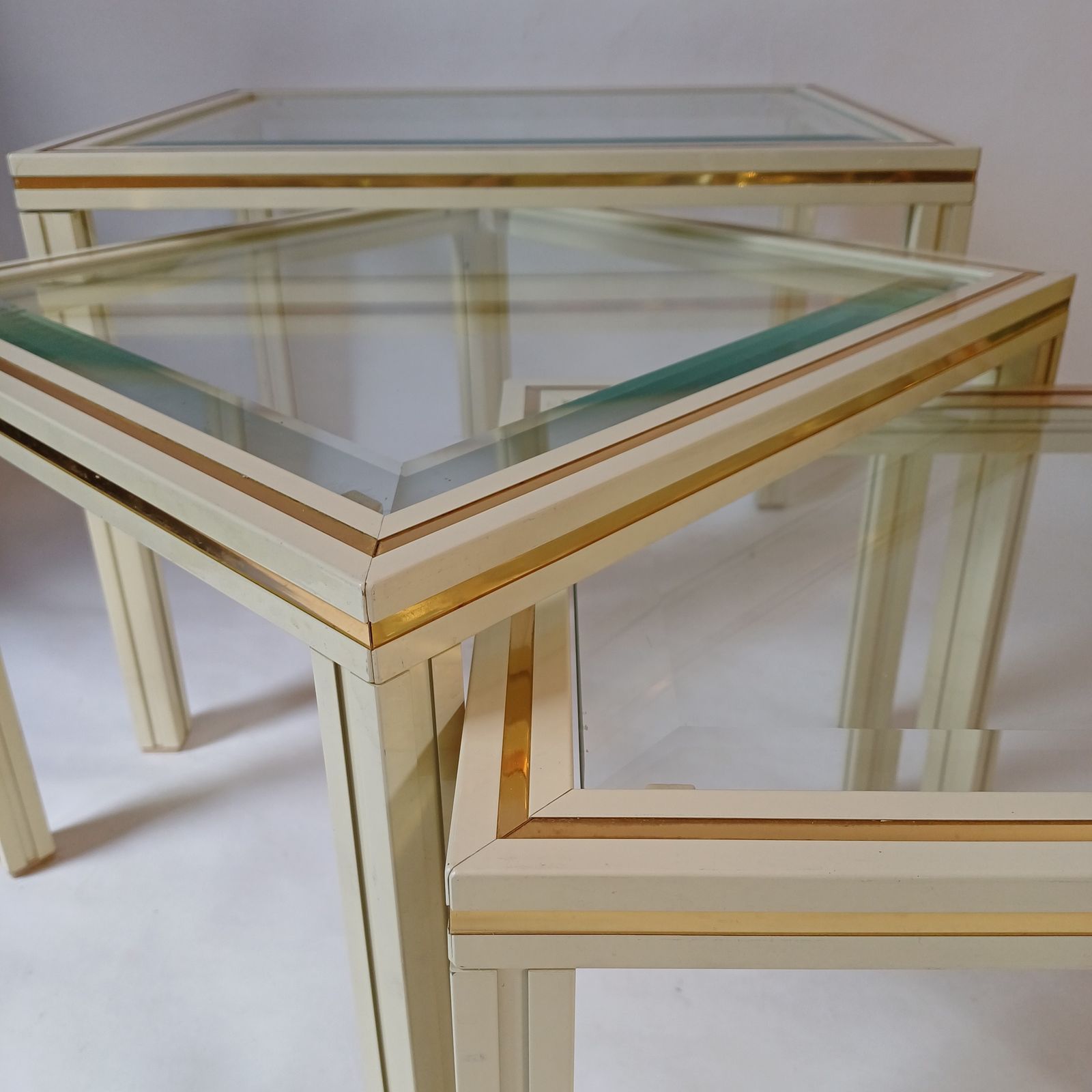 photo for sale Pierre Vandel, Paris, Nest Of Tables, Hollywood Regency Style, 1970s/80s